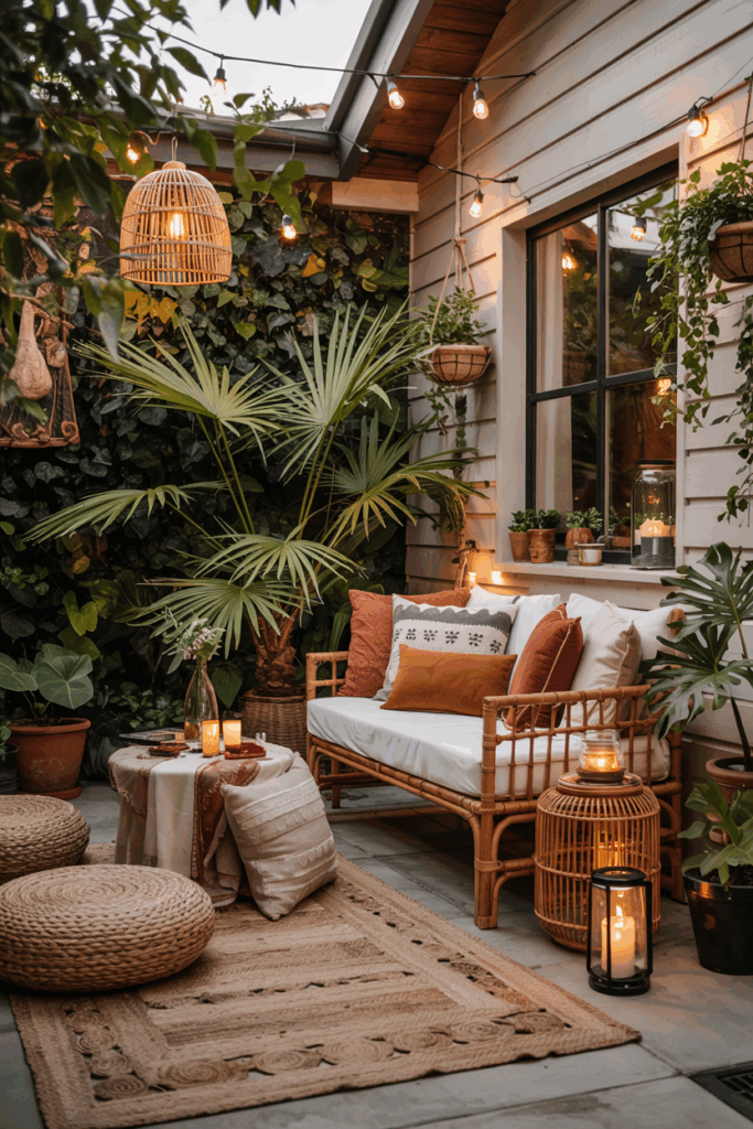 boho patio decor